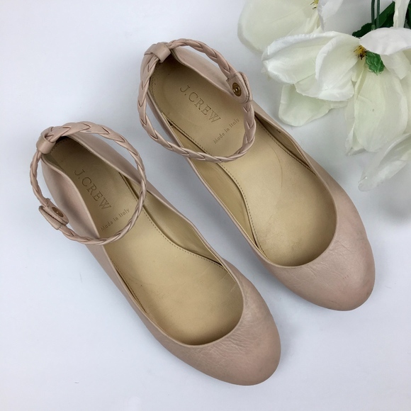 J. Crew Shoes - J. CREW Italy Hana Braided Ankle Strap Flats 7